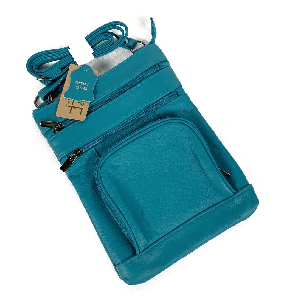 NWT- Maze Exclusive Super Soft Leather Crossbody Bag - Teal - Picture 10 of 10